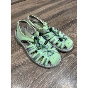 Privo by Clarks Womens Green Leather Bungee Fisherman Sport Sandals 8M 71657